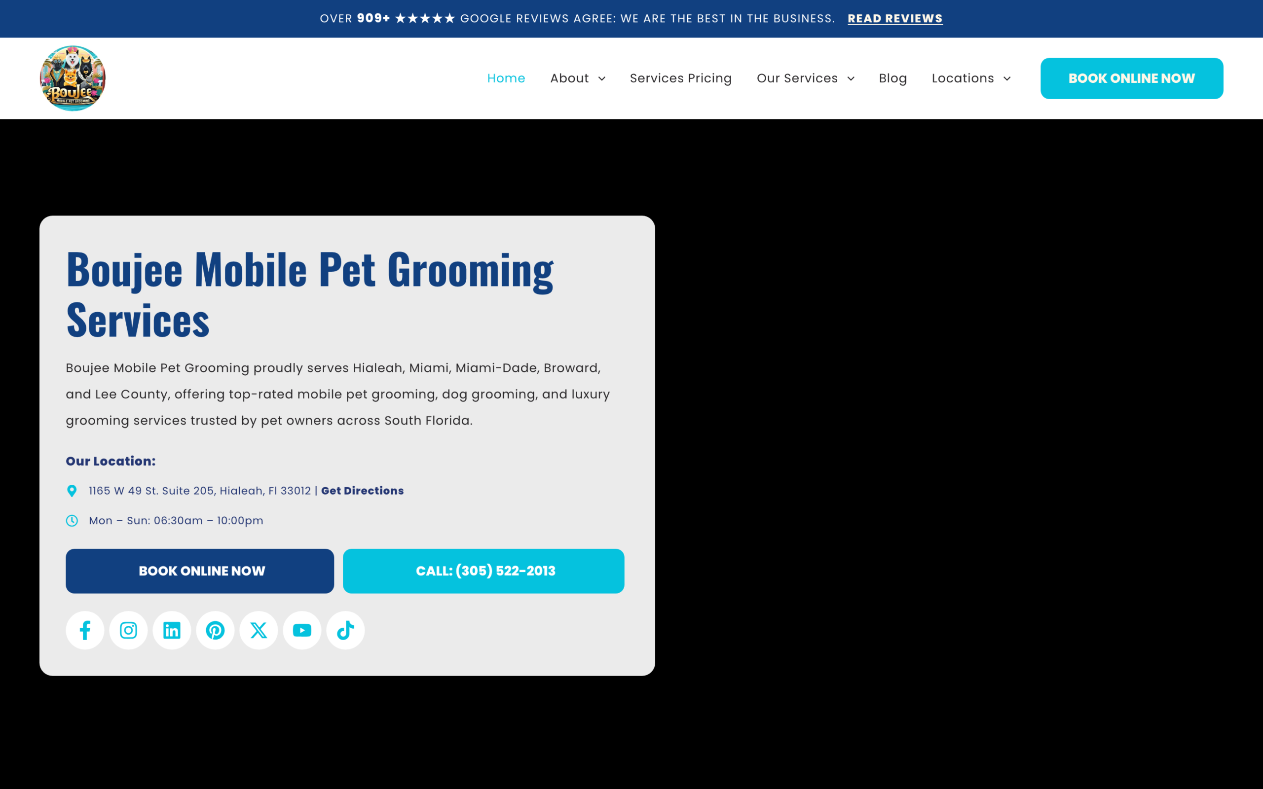 Boujee Pet Services — the salon side, online